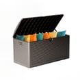 thumbnail image 6 of Outdoor Deck Storage Box 33/73/80/110/150 Gallon, Waterproof UV-Resistant Lockable Resin Bin, for Package Delivery Patio Cushions Garden Tools, Indoor Outdoor Storage Cabinet, 6 of 14
