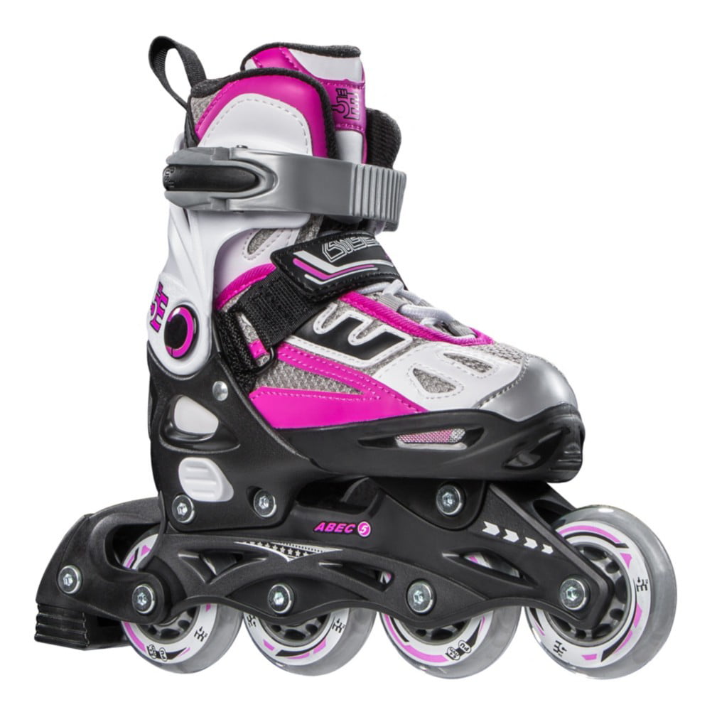 Black and Pink Rollerblades 5th Element G2-100 Adjustable Girls Recreational Inline Skates 