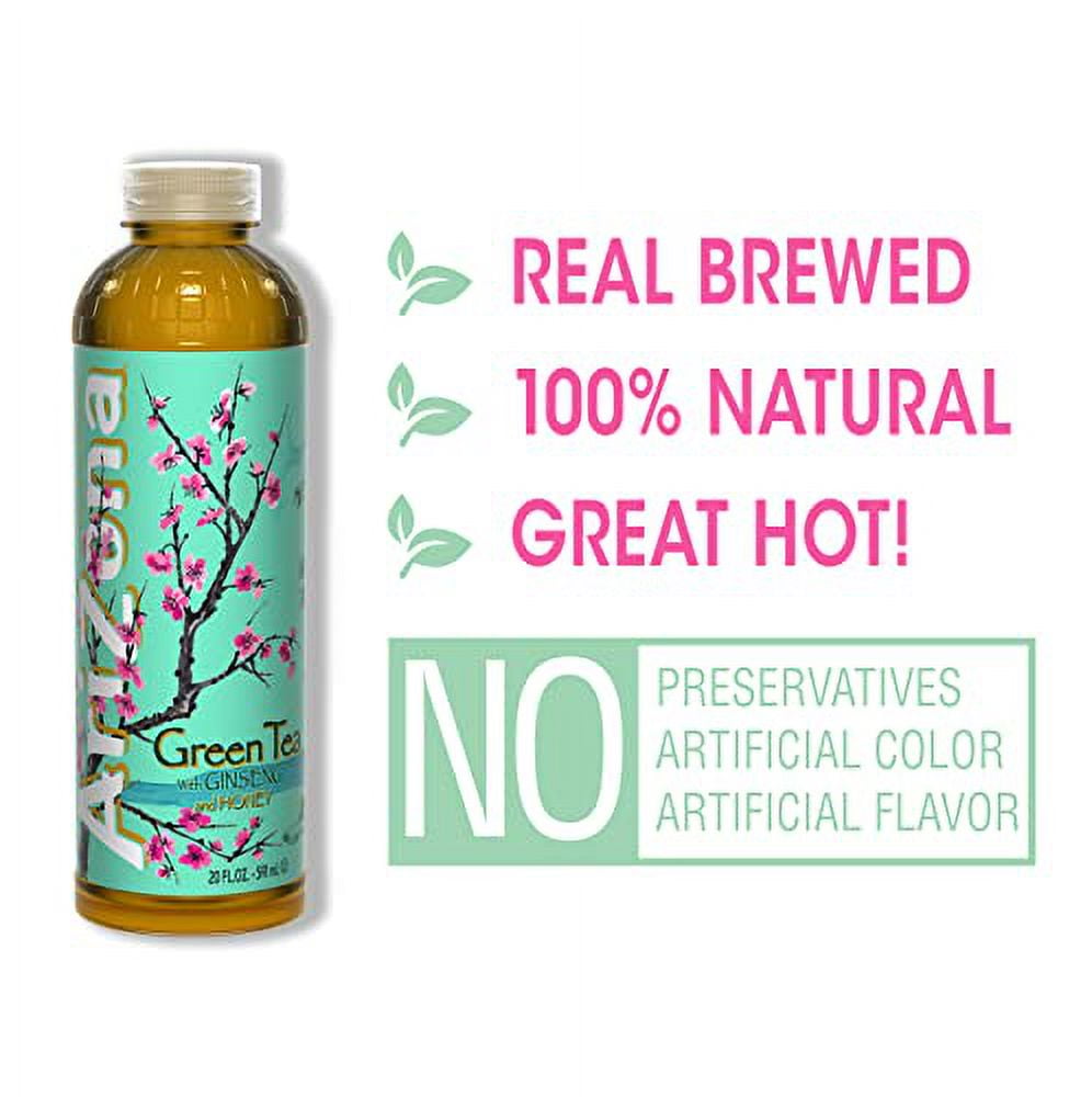 AriZona Green Tea with Ginseng and Honey, 20 Fl Oz (Pack of 12)