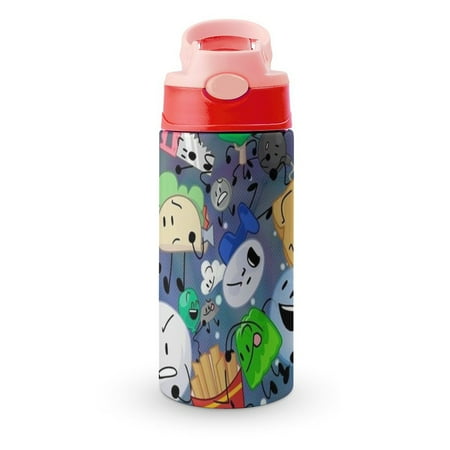 

Battle For Dream Island Animated Kid s Insulated Water Bottle With Straw Vacuum Stainless Steel Cup Leak-Proof Toddler Thermoses Children Water Cup