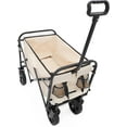 thumbnail image 6 of Olurrisa Minimeetall Extention Collapsible Foldable Wagon Cart Beach Wagon Heavy Duty Utility Cart Utility Wagon Grocery Cart for for Camping Shopping Sports Gardeing Fishing Supports 225lbs cream, 6 of 6