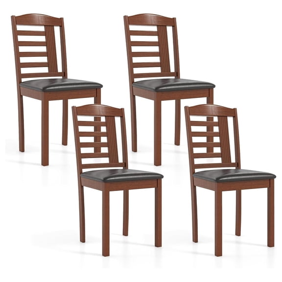 Wooden Dining Chairs Set of 4, Upholstered Kitchen Chairs, Rubber Wood Frame, Dinette Chairs for Dining Room