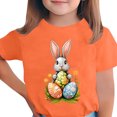 thumbnail image 3 of Yxbdin Easter Shirts for Kids Loose Bunny Short Sleeve Shirt Funny Easter Eggs Graphic Blouses Cute Girls Festival Outfits Summer Tops Orange 7-8Years, 3 of 6