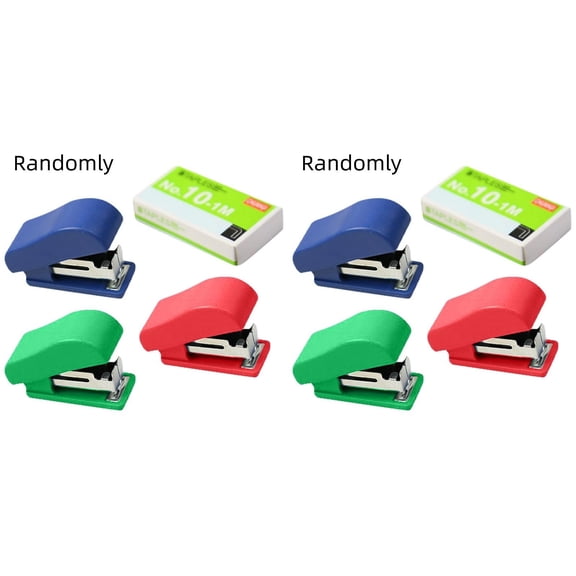 Mini Stapler, Portable Handheld Stapler, No Jam Desktop Stapler, Small Plastic Stapler, Office & Home Supplies, for Paper Fixing, DIY Crafts, Universal Compact Stationery for Adults