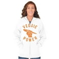 thumbnail image 4 of Veggie Power Cute Vegetarian Fighter Zip Up Hoodie Men's Women's Brisco Brands X, 4 of 5