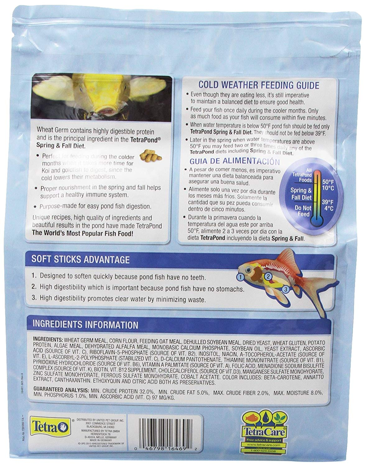 Tetra Pond Spring and Fall Diet Fish Food Pellets, 3.08 lbs photo 4