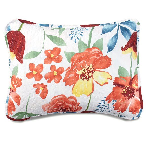 Garden Delight Sham - Quilted Standard Decorative Pillow Cover for Bedroom