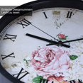 thumbnail image 5 of Glass Flowers Wall Clock Silent Non Ticking Wall Clocks Vintage Roman Numerals Glass Decorative Round Wall Clock 12 Inch, 5 of 5