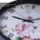 thumbnail image 5 of Glass Flowers Wall Clock Silent Non Ticking Wall Clocks Vintage Roman Numerals Glass Decorative Round Wall Clock 12 Inch, 5 of 5