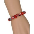 thumbnail image 3 of Delight Jewelry Two-tone Westie Silhouette Heart Red Paw Print Bead Bracelet, 7"+2", 3 of 4