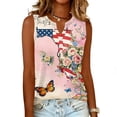 thumbnail image 4 of Women 250th Anniversary Usa Shirt National Flag Print Sleeveless Shirts Patriotic Tee, 4 of 7