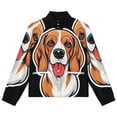 thumbnail image 4 of Jackets for Women Winter Coat Jackets Flannel Stand Collar Jacket(Cute Beagle Face,Size:S-4XL), 4 of 7