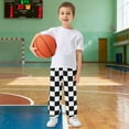 thumbnail image 6 of joogoo White and Black Checkered Grid Art Pattern Boys' Sweatpants Jogger Pants 5-6Y, 6 of 8