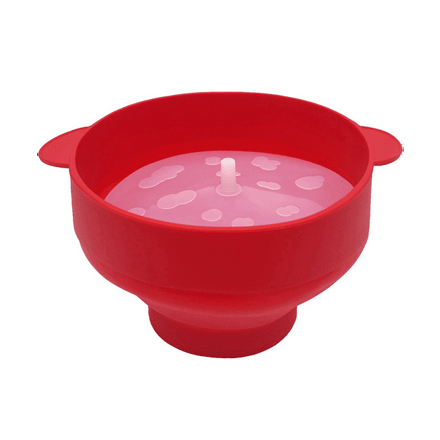 Popcorn Popper with Lids - Silicone Popcorn Maker Collapsible Popcorn Bowls Popcorn Container,1 x Silicone Popcorn Maker,Red