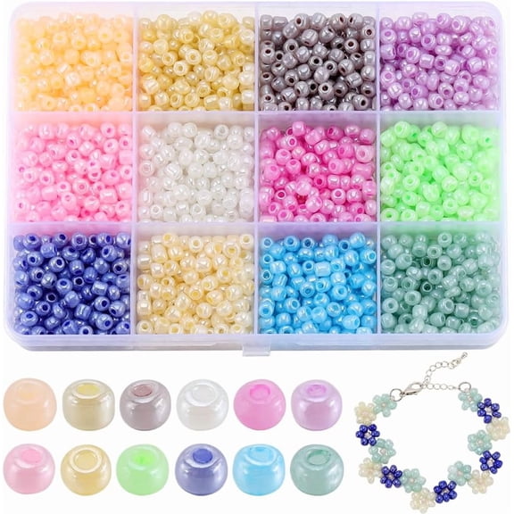 1 Box 156G 6/0 Glass Seed Beads 4mm Glass Round Seed Bead Bracelet Making Seed Beads Pony Beads Small Glass Bead Mini Spacer Loose Beads