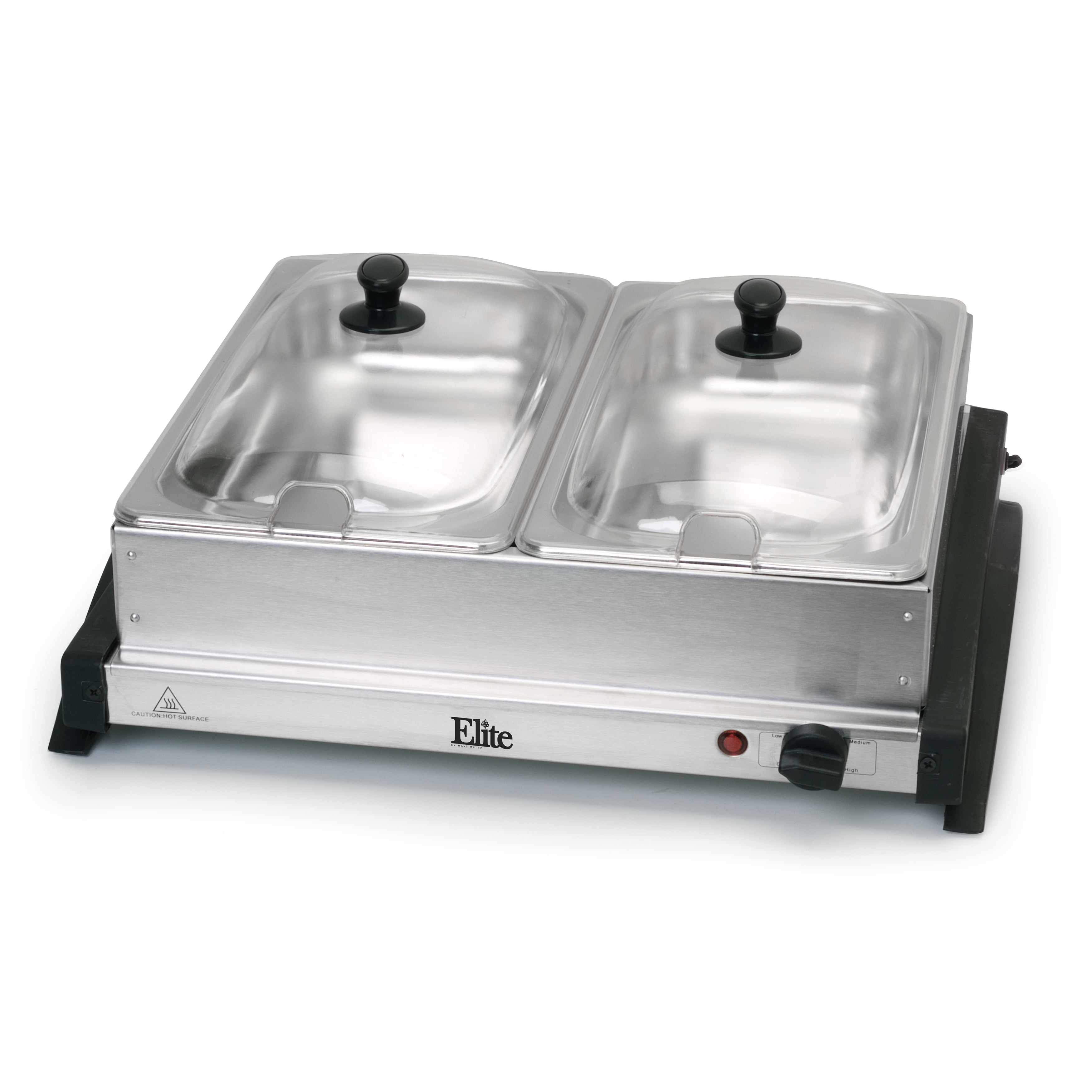 Dual Tray Stainless Steel Buffet Server [EWM-6122] – Shop Elite Gourmet -  Small Kitchen Appliances