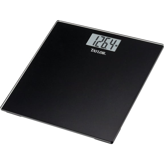 Taylor Precision Products Digital Scales for Body Weight, Highly Accurate 400 LB Capacity, Auto on and Off Scale, 11.8 x 11.8 Inches, Black