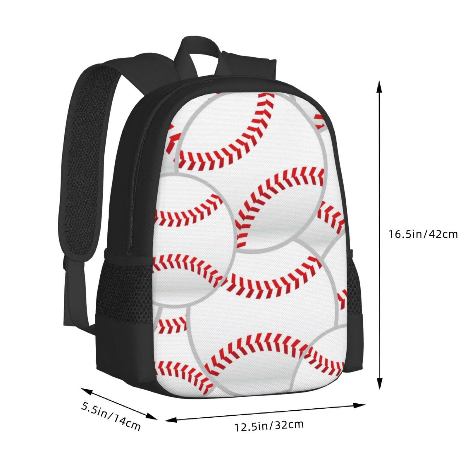 Ratiio Baseballs Backpack for Men and Women - Durable 600D Oxford Cloth -Large Capacity, Water-Resistant School, Travel, and Hiking Bag