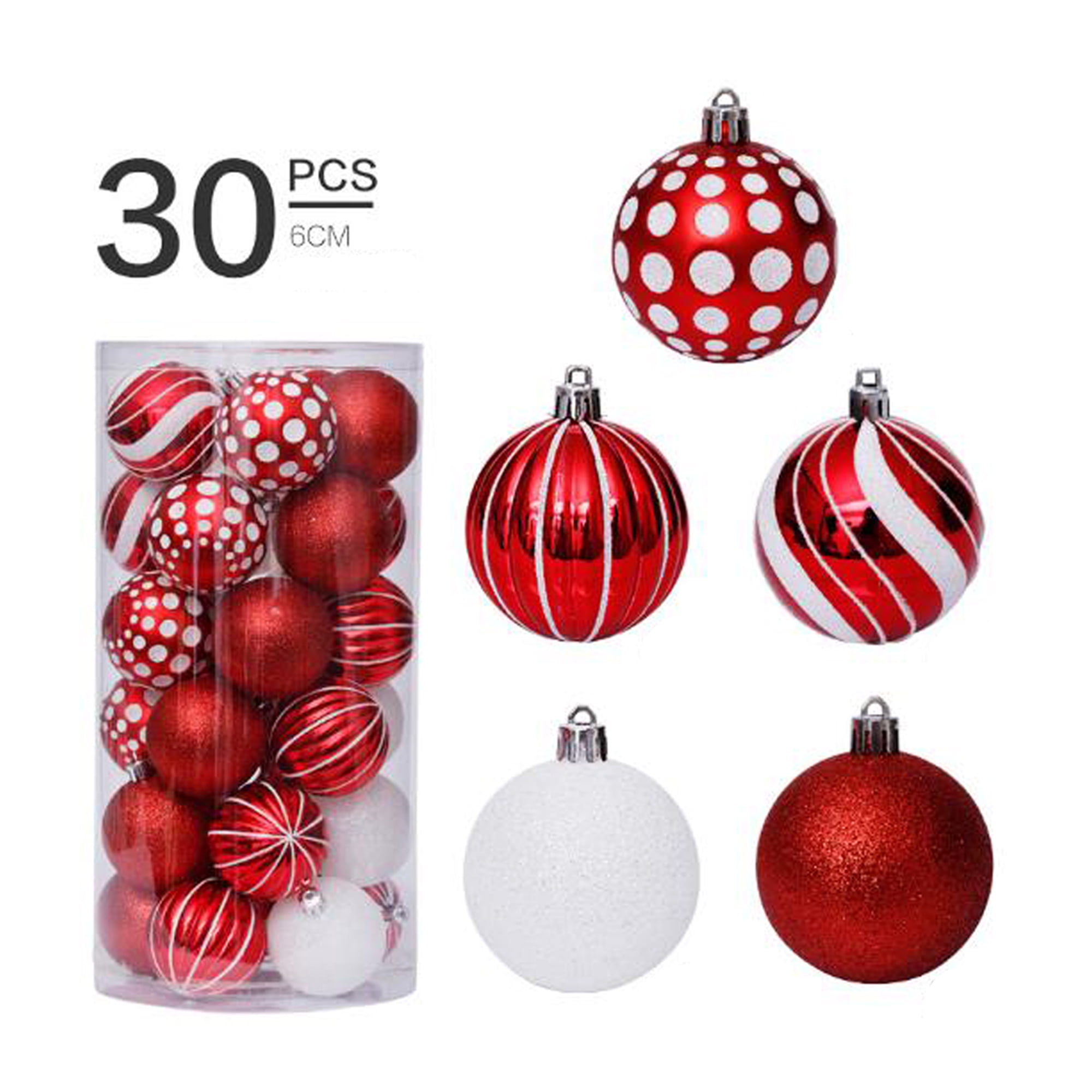 30pcs White Snowflake Charms Party Christmas Tree Ornaments Decorations 3 Sizes 