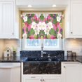 thumbnail image 5 of Yayeee Kitchen Curtains Tier Pair Light Filtering 27"x24" Rod Pocket Short Cafe Window Panel, White Flowers, 5 of 7