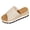 Beige, variant on Platform Slides for Women Antislip Open Toe Wedge Sandals Comfy Footbed Arch Support Slip on Beach Dress Shoes Slippers Pink Size 7