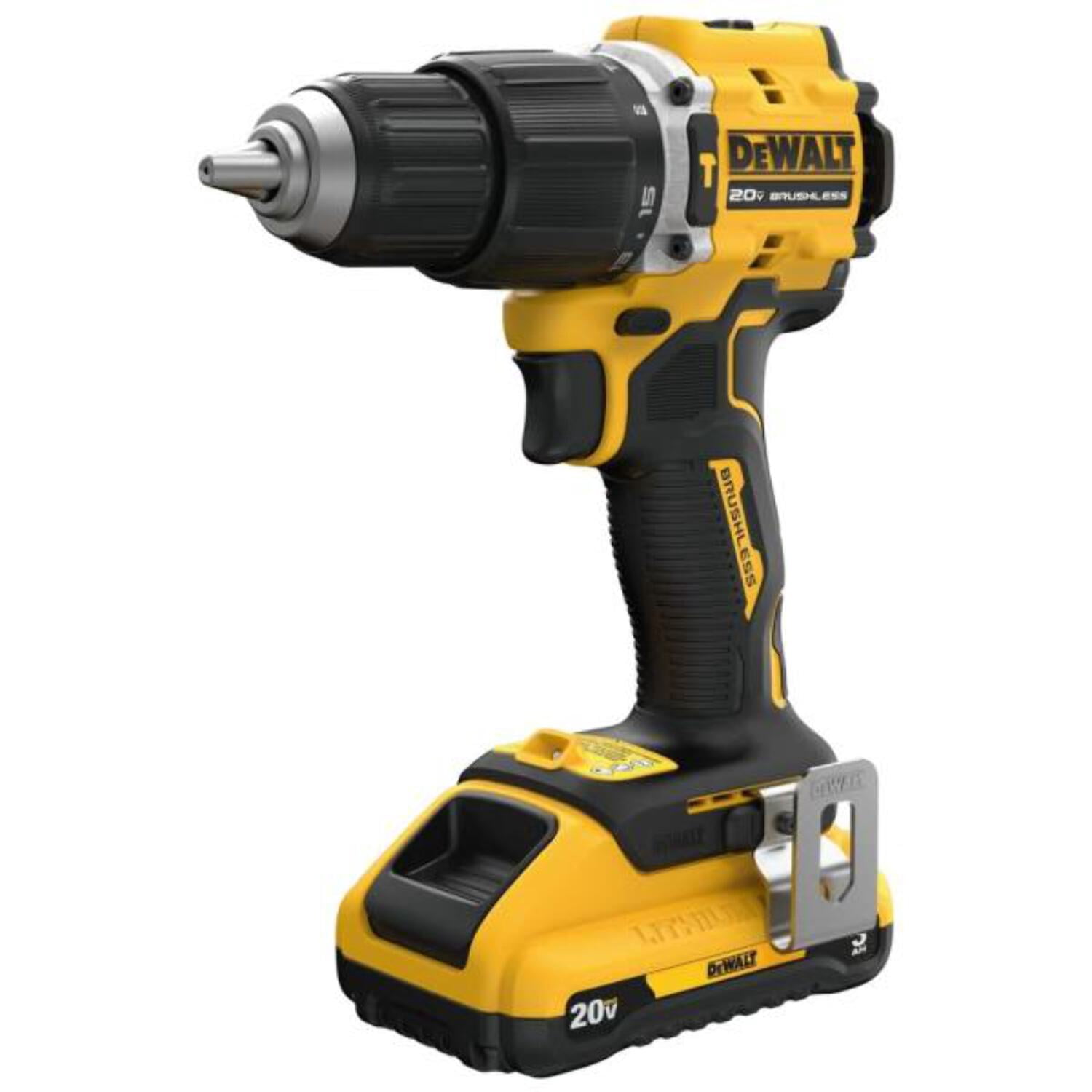 DEWALT ATOMIC 20V MAX Cordless Brushless 1/2 in. Compact Hammer Drill Kit with (1) 3.0Ah Battery, Charger and Bag