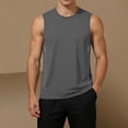 thumbnail image 5 of Men's Summer Tank Tops Workout Gym Sleeveless Shirts Moisture Wicking Breathable Casual Muscle Shirt Big and Tall Size M-5XL Gray, 5 of 9