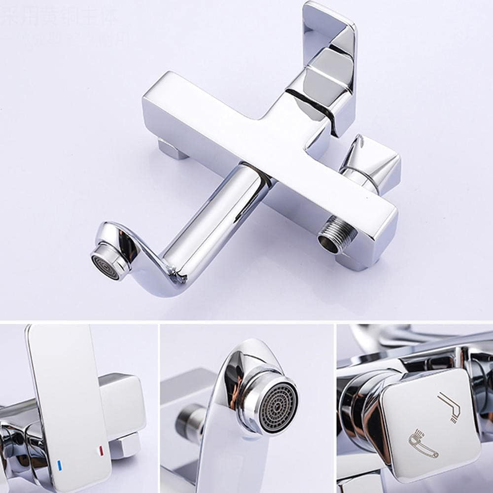 bathtub faucet Wall Mounted Bathtub Faucet with Shower Rotatable Brass Cold and Hot Water Bathroom Shower Set-F