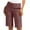 Brown, variant on Women's Bermuda Shorts Lightweight Casual Lounge Shorts Wide Leg Baggy Golf Hiking Travel Shorts with Pockets