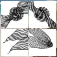 thumbnail image 3 of Unique Bargains 1 Pc Scarf Zebra Stripes Rose Neck Scarf Black White, 3 of 5