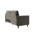 DHP Cooper 3 Seater Sofa, Living Room Furniture, Gray Velvet