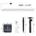 thumbnail image 5 of Solar String Lights 21ft 30 LED Waterproof Water Drop Fairy Lights 8 Modes for Gardens Patio Yard Wedding Party Decor, Cool White, 5 of 8