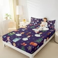 thumbnail image 4 of Manfei Cute Nutcracker Full Size Sheets for Kids, Christmas Tree Snowflake Bed Sheets, Dark Purple Merry Xmas Sheet Sets, Microfiber Bedroom Decor 4-Piece, 4 of 7