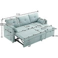 thumbnail image 2 of BISHE L Shaped Sectional Sofa with Pullout Bed, 81 Inch Convertible Sleeper with Reversible Chaise & Storage Seats, 2 in 1 Pull Out Couch with Side Pockets for Living Room, Apartment, Mint Green, 2 of 7
