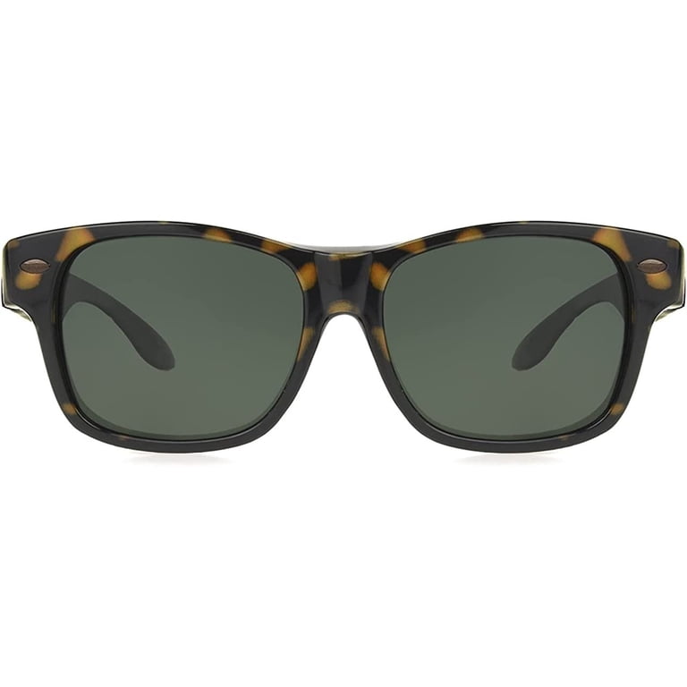 Tortoiseshell Shield Sunglasses with Green Lenses Yosemite Sunglass - Green Tortoise (Brown Lens) main image 2