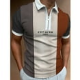 thumbnail image 2 of Men's POLO Shirt Striped Printed Short Sleeve T-Shirt Lapel Shirt, 2 of 8