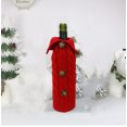 thumbnail image 1 of Xiao Hua Fundas navideñas para botellas de vino, de poliéster, para decoración de mesas navideñas, 2 unidades, color rojo, 1 of 3