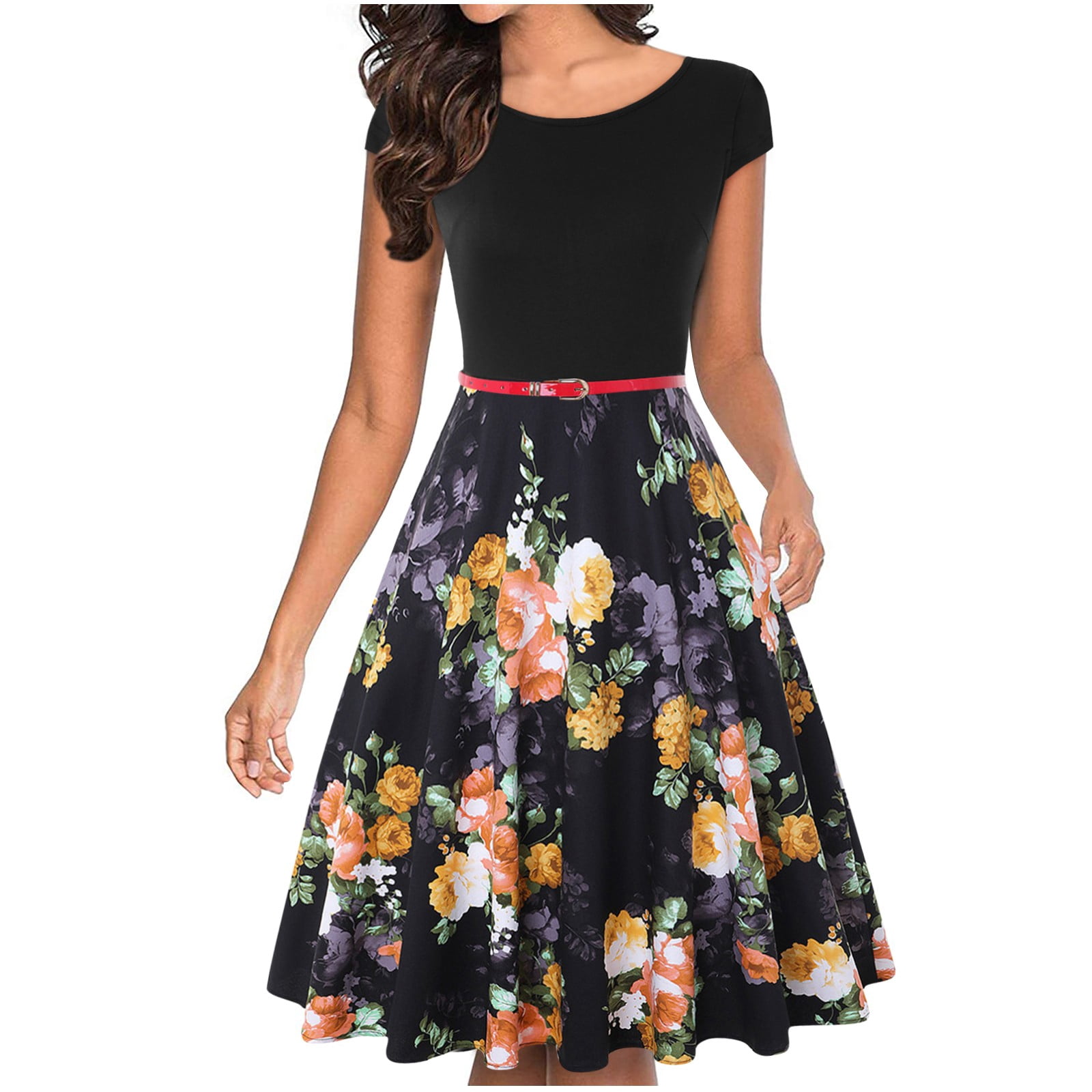 Toyfunny Maxi Dress Summer Dress For Women Short Sleeve Elegant A Line Party Wedding Guest Swing Cocktail Dress Walmart Com