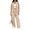 Khaki #04, variant on Women's Velour Tracksuit 2 Piece Matching Set Zip‑Up Mock Neck Jacket And Wide Leg Pants Cozy Athleisure Outfit For Airport Travel Lounge Fall Daily Wear