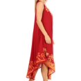 thumbnail image 4 of Sakkas Sundari Caftan Tank Dress / Cover Up - Red / Gold - One Size, 4 of 5