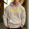thumbnail image 5 of Men's 330g 100% Cotton Pattern Terry Dropped Shoulder Hoodie-Yellow Bat, 5 of 15