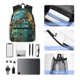 thumbnail image 4 of Easygdp Impressionist Village Sky Casual Laptop Backpack, Backpack for School, Travel, Business, 4 of 6