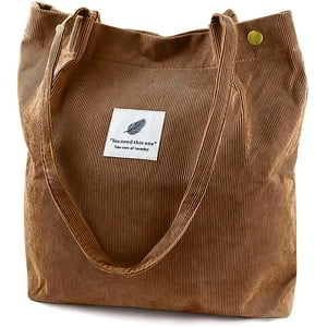 Ayieyill Corduroy Tote Bag, Brown