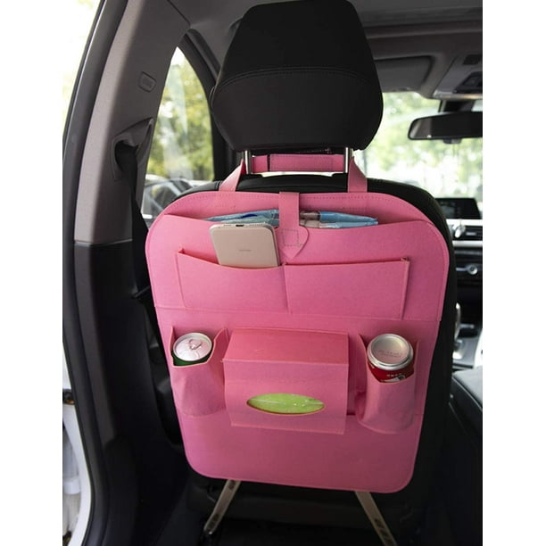  Car Seat Organizer - Back Seat & Front Seat Storage Bag with  Seat Belt Attachment, Cup holders and Foldable Pockets - Water Resistant  Backseat Organizer for Toys, Snacks and other utensils 