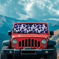 thumbnail image 2 of Uorisanigo Windshield Sun Shade for Jeep Wrangler Blue Cow Print Sun Shade Fit for Jeep Wrangler JL JLU 2018-2025,Aluminum Foil Film Car Winshied Sunshade, Blocking Heat and UV Rays, 2 of 7