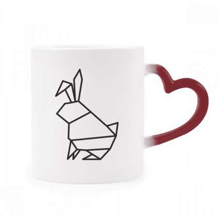 

Origa Rabbits Geometric Shape Heat Sensitive Mug Red Color Changing Stoneware Cup