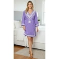 thumbnail image 4 of HAPPY BAY Women's Beachwear Summer Beach Dress Short Flowy Bathing Suit Cover ups 8-12 ED-Violet, 4 of 5
