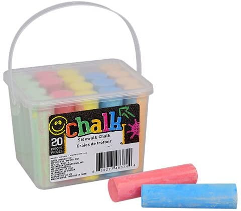 15 Piece Kids Pavement Blackboard Coloured Chalk Set Gift Boxed Carry Handle NEW 