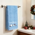 thumbnail image 6 of Funny Christmas Snowman Hand Towels for Bathroom Kitchen- 100% Cotton Soft Absorbent Winter Holiday Bath Towels Cute Decor - Fun Novelty Christmas Xmas Secret Santa Gifts for Women Mom -Set of 2,Blue, 6 of 7