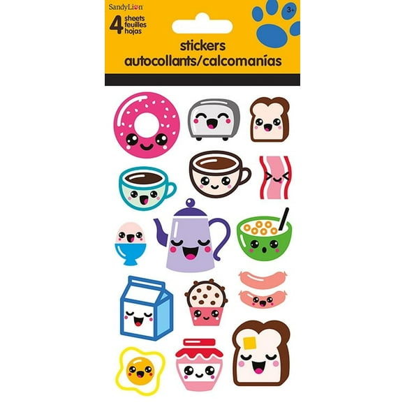 Standard Stickers 4 sheet - Food Fun - Stationery New st4128